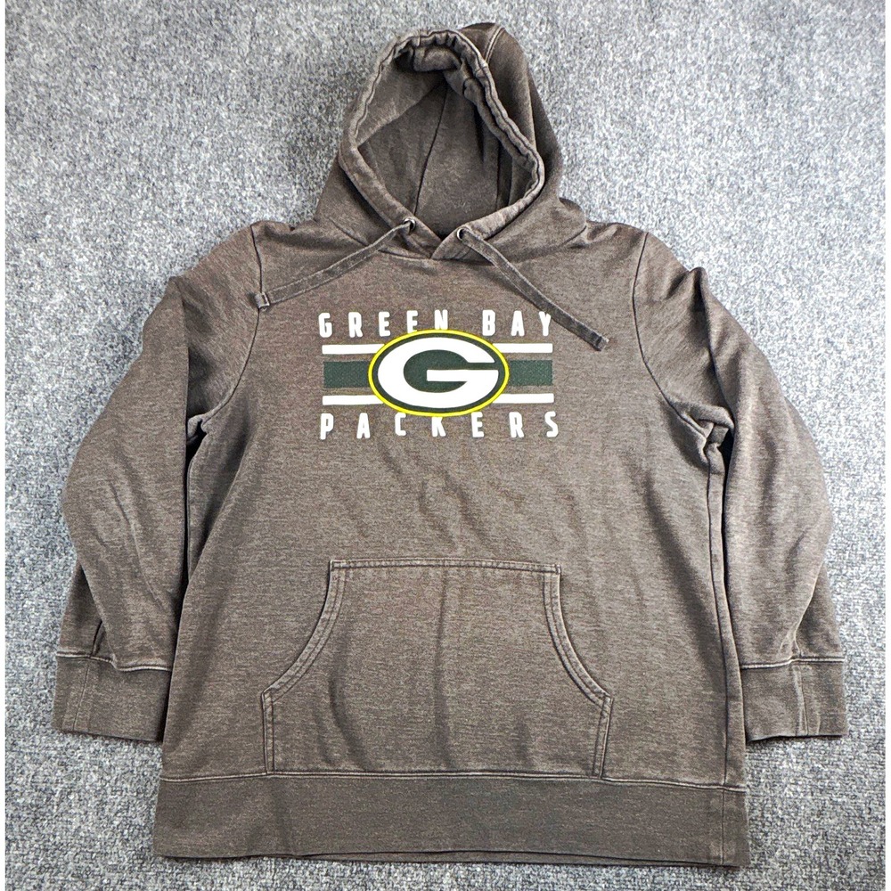 Fanatics Green Bay Packers NFL Womens XL Gray Pullover Hoodie Sweatshirt